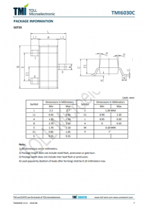 TMI6030C-12   300mA、低IQ、高PSRR LDO稳压器，SOT23封装