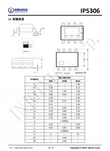 IP5306  2.1A 充电 2.4 A 放电高集成度移动电源 SOC