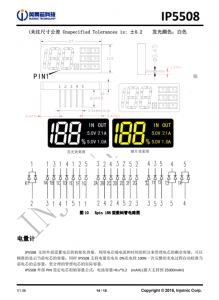 IP5508 集成数码管驱动的 2A 充电/2.4A 放电移动电源 SOC