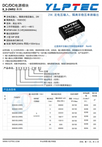 B1205S-2WR2  DC-DC 输入电压10.8V~13.2V 输出电压5V输出