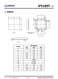 IP5189T 2.1A 充电 2. A放电集成 DCP 功能移动电源 SOC