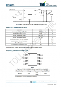 TMI3493  36V 寬輸入範圍 3A 降壓衕步 DC/DC轉換器