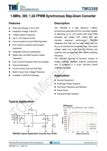 TMI3359  1.5MHz、30V、1.2A FPWM衕步降壓型轉換器