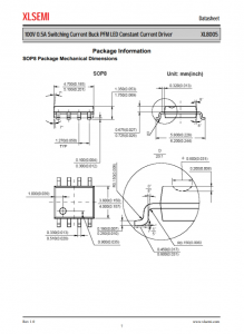 XL8005E1  100V 0.5A 開關電流降壓 PFM LED 恆流驅動器