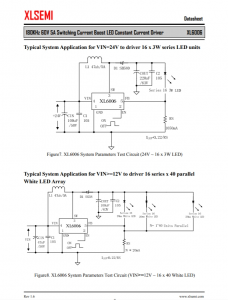 XL6006E1  180KHz 60V 5A 开关电流升压 LED 恒流驱动器