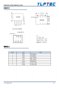 TD301MCANFD  单路高速小体积 CANFD 隔离收发模块