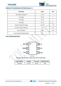 TMI3280  600KHz、18V、2A衕步降壓型轉換器