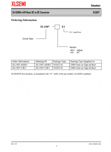 XL1507-5.0E1  3A 150KHz 40V 降壓 DC-DC 轉換器