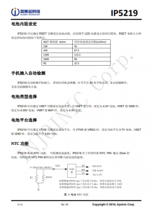 IP5219  2.1A 充电 2.4A 放电集成 TYPE_C 协议移动电源 SOC