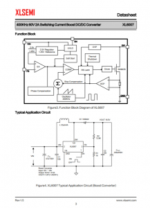 XL6007E1  400KHz 60V 2A开关电流升压DC/DC转换器