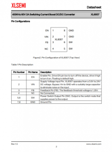 XL6007E1  400KHz 60V 2A開關電流陞壓DC/DC轉換器