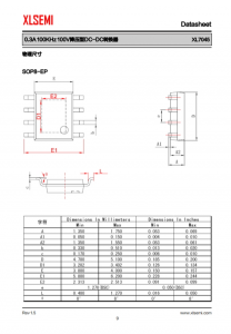 XL7045E1  0.3A 100KHz 100V降壓型DC-DC轉換器