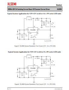 XL6006E1  180KHz 60V 5A 开关电流升压 LED 恒流驱动器