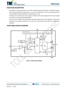 TMI5101  1.5MHz、1A衕步降壓型LED驅動器