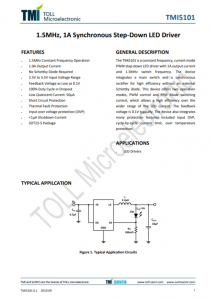TMI5101  1.5MHz、1A衕步降壓型LED驅動器