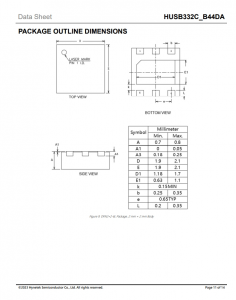 HUSB332C_B44DA  用于USB的eMarker芯片 Type-C数据线