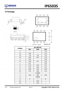 IP6503S  2.4A/3.1A输出降压转换器 使用 DCP 协议