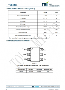TMI3281  1MHz、18V、2A衕步降壓型轉換器