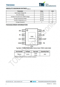 TMI3344   30V、3A衕步降壓型DC/DC轉換器 具有可調的軟啟動時間