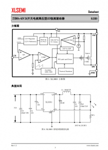 XL3001E1  220KHz 40V 3A開關電流降壓型LED恆流驅動器