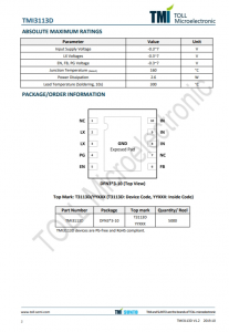 TMI3113D  1.0MHz、3.5A衕步降壓型轉換器