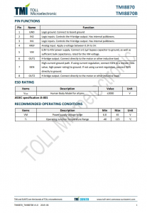 TMI8870/B 3.6A 有刷直流电机驱动器