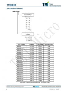 TMI6030-15  300mA、低IQ、高PSRR LDO稳压器