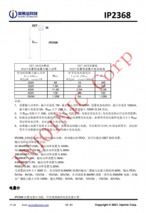 IP2368 支持 PD3.0 等多种快充输入输出协议、支持 2~6 节串联电芯