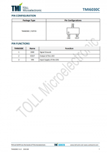 TMI6030C-28    300mA、低IQ、高PSRR LDO稳压器，SOT23封装