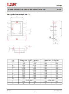 XL4001E1  2A 150kHz 40V 降壓DC/DC轉換器，帶恆流環路