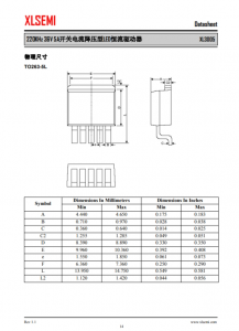 XL3005E1  220KHz 36V 5A开关电流降压型LED恒流驱动器