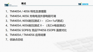 TMI4054  800mA / 1A 单节 锂电池线性充电管理IC