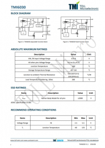 TMI6030-12    300mA, Low IQ, High PSRR LDO Regulators