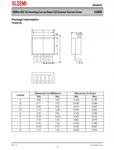 XL6006E1  180KHz 60V 5A 开关电流升压 LED 恒流驱动器
