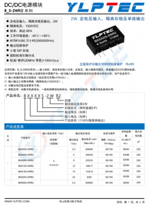 DC/DC电源模块 B_S-2WR2 系列