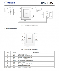 IP6503S-2.4A-GE  2.4A/3.1A输出降压转换器 使用 DCP 协议