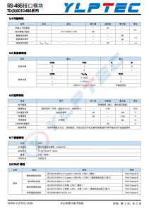 TD301D485  100Kbps 64 RS-485通信和總線保護於一體的RS-502協議收髮模塊 