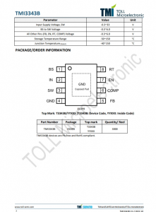 TMI3343B  30V、3A衕步降壓型DC/DC轉換器 具有可調開關頻l率