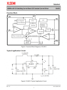 XL6013E1  400KHz 60V 2A 開關電流陞壓 LED 恆流驅動器