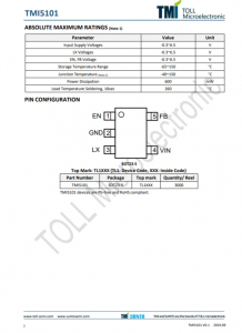 TMI5101  1.5MHz、1A同步降压型LED驱动器