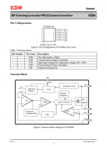 XL8004E1  80V 1A 开关电流降压 PFM LED 恒流驱动器