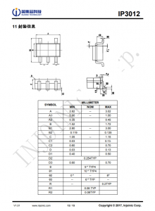 IP3012  高精度内置 MOSFET 单节锂电池保护 IC