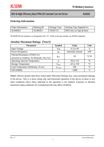 XL8002E1  80V 1A 高效降压 PFM LED 恒流驱动器