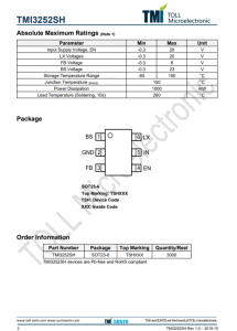 TMI3252SH  1MHz 18V 2A衕步COT降壓型轉換器 