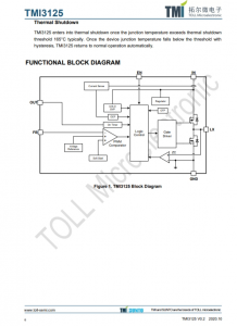 TMI3125  5.5V、2.1MHz、5A高效衕步 COT控製降壓轉換器