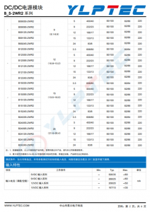 B2412S-2WR2  输入电压21.6V~26.4V 输出电压12V输出功率2W166mA 