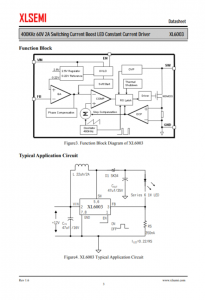 XL6003E1 400KHz 60V 2A 開關電流陞壓 LED 恆流驅動器