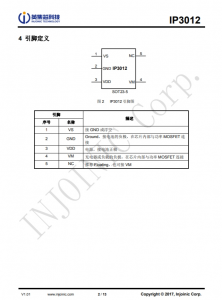 IP3012  高精度內置 MOSFET 單節鋰電池保護 IC