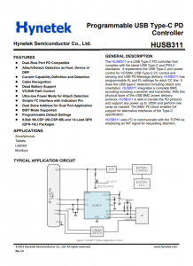 HUSB311  可編程 USB Type-C PD 控製器